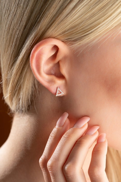 Heliophilia Silver Pendientes de Plata de Ley 925 Oro Rosa y Blanco